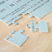 かわいい小さな雪だるま赤ちゃんシャワー招待状のお願い ジグソーパズル (側面)