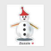 かわいい小さな雪だるま シール (シート)