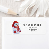 かわいい小さな雪だるま ラベル (インサイチュ)