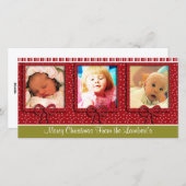 かわいい小さな雪のストライプ結晶クリスマス写真 シーズンカード (正面/裏面)