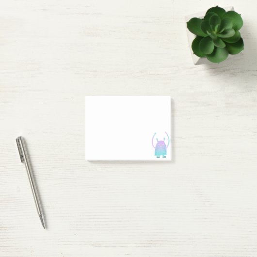 かわいい小さな青いモンスター ポストイット (オフィス)