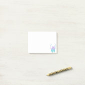 かわいい小さな青いモンスター ポストイット (デスク上)