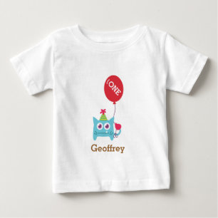 かわいい小さな青いモンスター 赤ちゃん用 ベビーTシャツ