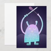 かわいい小さな青い怪物 セーブザデート (正面/裏面)