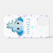 かわいい小さな青い男の子ゾウ Case-Mate iPhoneケース (裏面 (横))