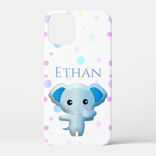 かわいい小さな青い男の子ゾウ Case-Mate iPhoneケース (裏面)