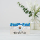 かわいい小さな青い白い花 名刺 (スタンド正面)