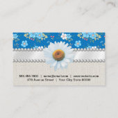 かわいい小さな青い白い花 名刺 (裏面)