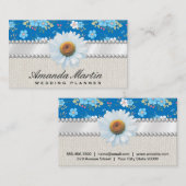 かわいい小さな青い白い花 名刺 (正面/裏面)
