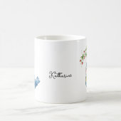 かわいい小さな青い鳥にいちご コーヒーマグカップ (中央)