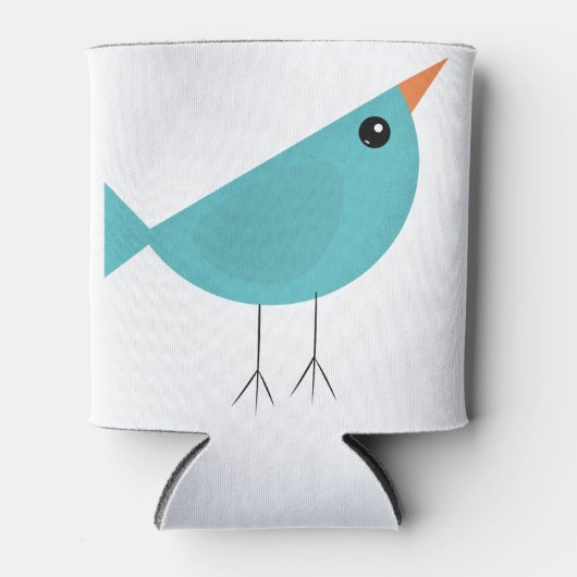 かわいい小さな青い鳥 缶クーラー (正面)