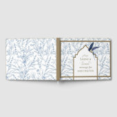 かわいい小さな青の鳥の赤ちゃんシャワーゲストブック ゲストブック (全面)