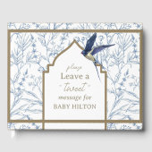 かわいい小さな青の鳥の赤ちゃんシャワーゲストブック ゲストブック (正面)