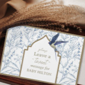 かわいい小さな青の鳥の赤ちゃんシャワーゲストブック ゲストブック