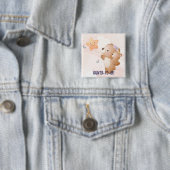 かわいい小さな青Auntyかわいい赤ちゃんシャワー 缶バッジ (インサイチュ)