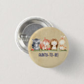 かわいい小さな青Auntyかわいい赤ちゃんシャワー 缶バッジ (正面&裏面)