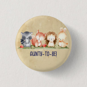 かわいい小さな青Auntyかわいい赤ちゃんシャワー 缶バッジ