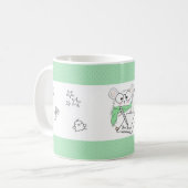 かわいい小さな頭が切れるハムスターグリーン コーヒーマグカップ (正面左)