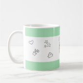 かわいい小さな頭が切れるハムスターグリーン コーヒーマグカップ (左)