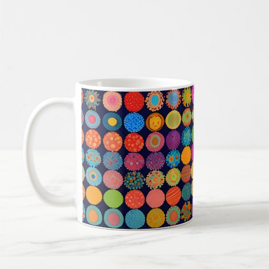 かわいい小さな頭花 コーヒーマグカップ (左)