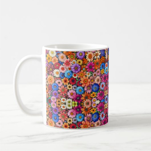 かわいい小さな頭花 コーヒーマグカップ (左)