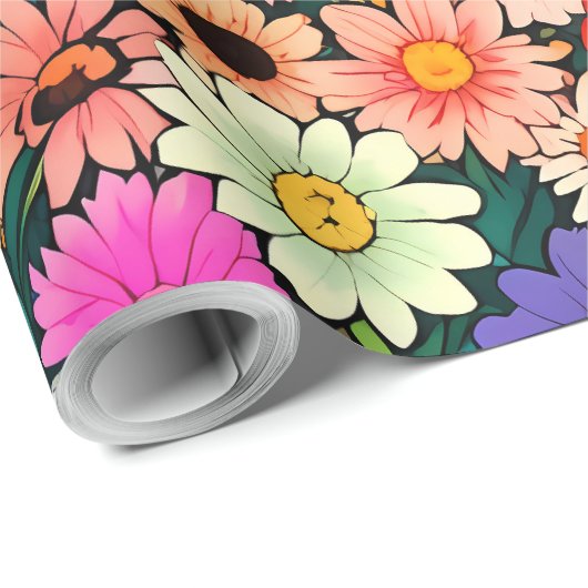 かわいい小さな頭花 ラッピングペーパー (ロールコーナー)