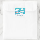 かわいい小さな飛行機の男の子誕生日シール スクエアシール (バッグ)