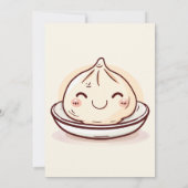 かわいい小さな餃子のかわいいベビーシャワー 招待状 (裏面)