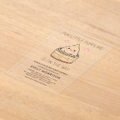 かわいい小さな餃子のハートベビーシャワー アクリル招待状 (レイダウン)