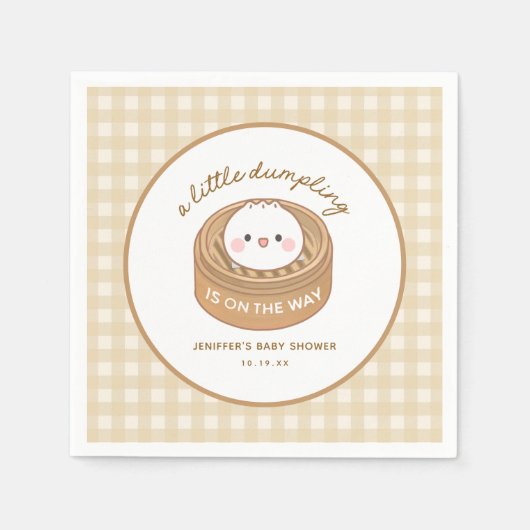 かわいい小さな餃子の赤ちゃんシャワー スタンダードカクテルナプキン (正面)