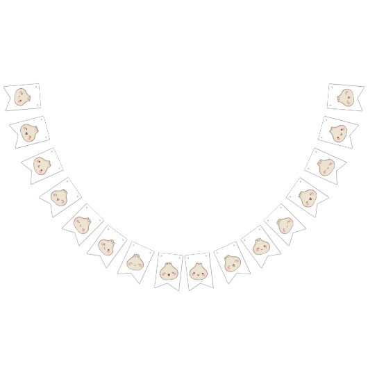 かわいい小さな餃子の赤ちゃんシャワー バンティングフラッグ (全)