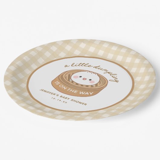 かわいい小さな餃子の赤ちゃんシャワー ペーパープレート (アングル)