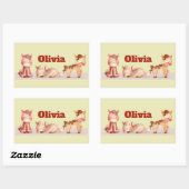 かわいい小さな馬の動物の名前をカスタムするパーソナル 長方形シール (シート)