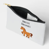 かわいい小さな馬の名前をカスタムする アクセサリーポーチ (見開き)