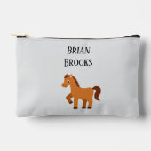 かわいい小さな馬の名前をカスタムする アクセサリーポーチ (正面)