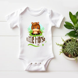 かわいい小さな馬 ベビーボディスーツ