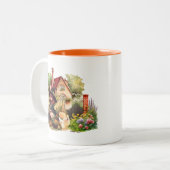 かわいい小さな魔女とキツネ | Two-Tone Mag ツートーンマグカップ (正面左)