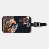 かわいい小さな魔女と幸せな格言ラゲッジタグ ラゲッジタグ (正面横)