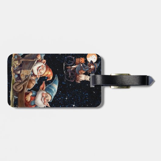 かわいい小さな魔女と幸せな格言ラゲッジタグ ラゲッジタグ (裏面横)