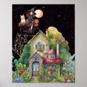 かわいい小さな魔女と猫とハッピーハウス ポスター (正面)