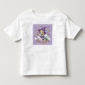 かわいい小さな魔女のほうき飛行ハロウィンベクター トドラーTシャツ