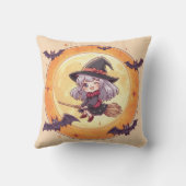 かわいい小さな魔女のハロウィン枕 クッション (裏面)