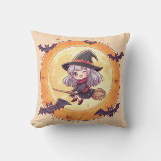 かわいい小さな魔女のハロウィン枕 クッション