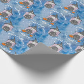 かわいい小さな魔女の子どものハロウィンギフト ラッピングペーパー (角)