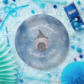 かわいい小さな魔女の子どものハローウィンパーティ ペーパープレート (パーティー)