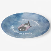 かわいい小さな魔女の子どものハローウィンパーティ ペーパープレート (アングル)