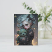 かわいい小さな魔女テディベア ポストカード (スタンド正面)