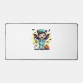 かわいい小さな魔女ナースハロウィンプレミアムTシャツ デスクマット (正面)