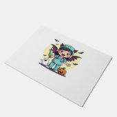 かわいい小さな魔女ナースハロウィンプレミアムTシャツ ドアマット (アングル)