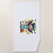 かわいい小さな魔女ナースハロウィンプレミアムTシャツ ビーチタオル (正面)